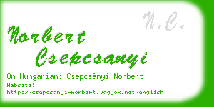 norbert csepcsanyi business card