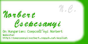 norbert csepcsanyi business card